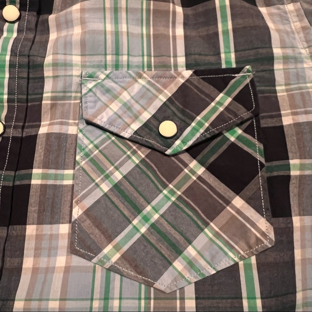 SOLD Lot of 2 American Eagle Outfitters Vintage Slim Plaid Button Down Shirts - Picture 13 of 16